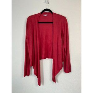 J. Jill women's medium petite orange long sleeve asymmetrical‎ hem open cardigan